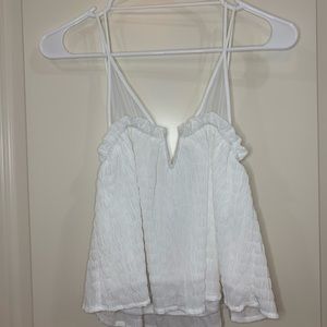 Line + Dot White Cropped Top